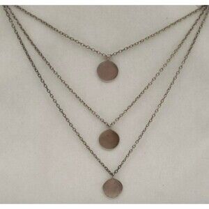 Authentic Me & Ro Sterling Silver Layered Three Disc Pendant Necklace 18.25"